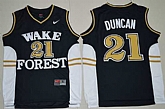 Wake Forest Demon Deacons #21 Tim Duncan Black Basketball Stitched NCAA Jersey,baseball caps,new era cap wholesale,wholesale hats
